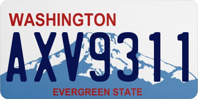 WA license plate AXV9311