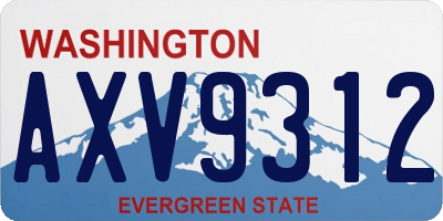 WA license plate AXV9312