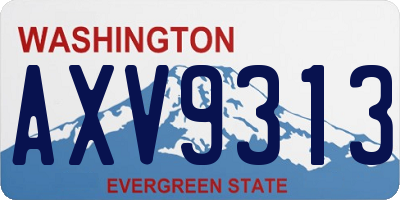 WA license plate AXV9313
