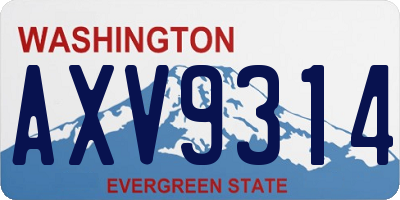 WA license plate AXV9314