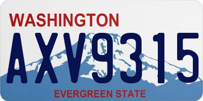 WA license plate AXV9315