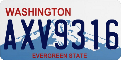 WA license plate AXV9316