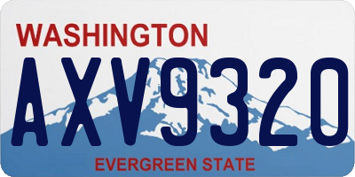 WA license plate AXV9320
