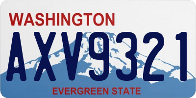 WA license plate AXV9321