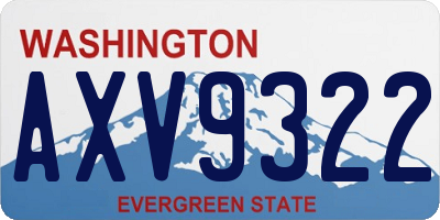 WA license plate AXV9322
