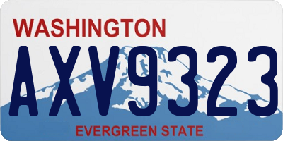 WA license plate AXV9323