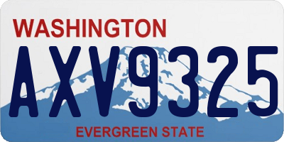 WA license plate AXV9325