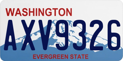 WA license plate AXV9326