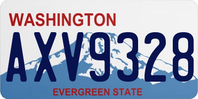 WA license plate AXV9328