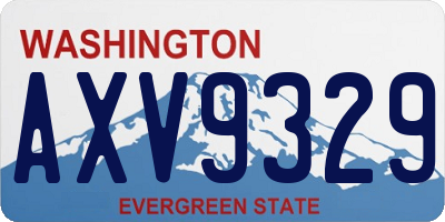 WA license plate AXV9329