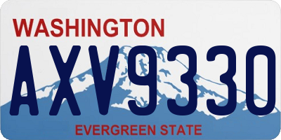 WA license plate AXV9330