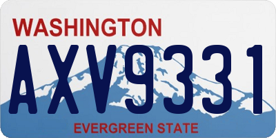 WA license plate AXV9331