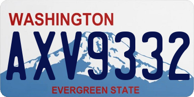 WA license plate AXV9332