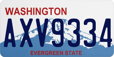 WA license plate AXV9334