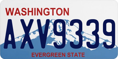 WA license plate AXV9339