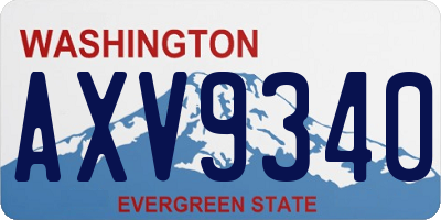 WA license plate AXV9340