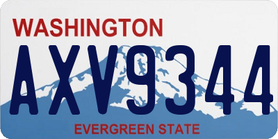 WA license plate AXV9344