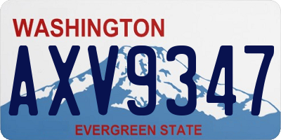 WA license plate AXV9347
