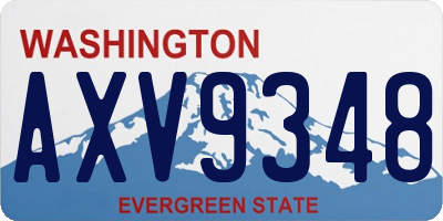 WA license plate AXV9348
