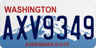 WA license plate AXV9349