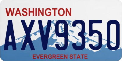 WA license plate AXV9350
