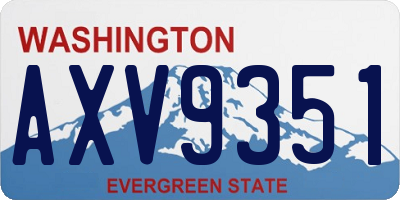 WA license plate AXV9351