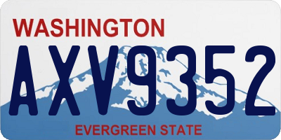 WA license plate AXV9352