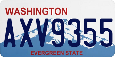 WA license plate AXV9355