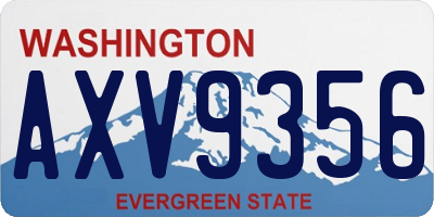 WA license plate AXV9356