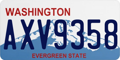 WA license plate AXV9358