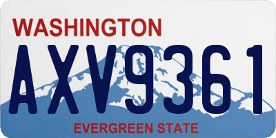 WA license plate AXV9361