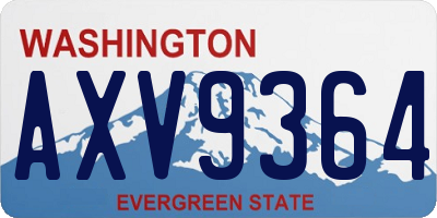 WA license plate AXV9364