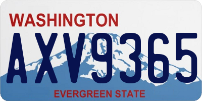 WA license plate AXV9365