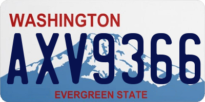 WA license plate AXV9366