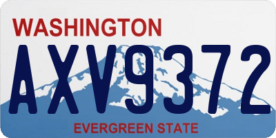 WA license plate AXV9372