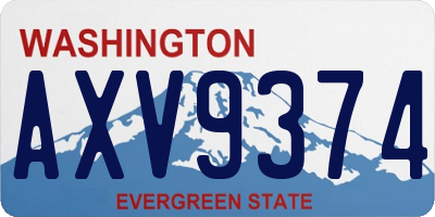 WA license plate AXV9374