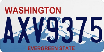 WA license plate AXV9375