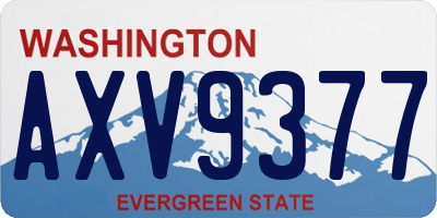 WA license plate AXV9377