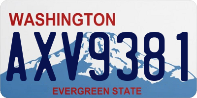WA license plate AXV9381