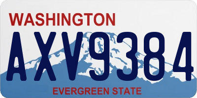 WA license plate AXV9384