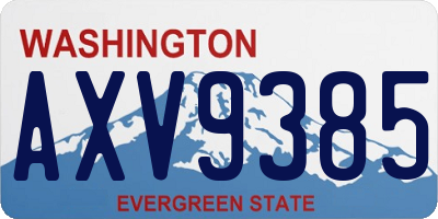 WA license plate AXV9385