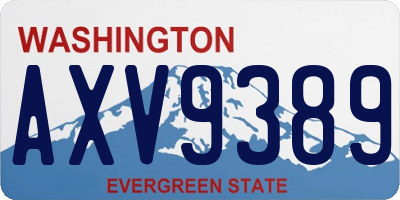 WA license plate AXV9389