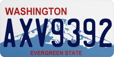 WA license plate AXV9392