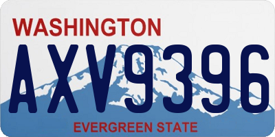 WA license plate AXV9396
