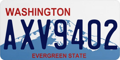 WA license plate AXV9402
