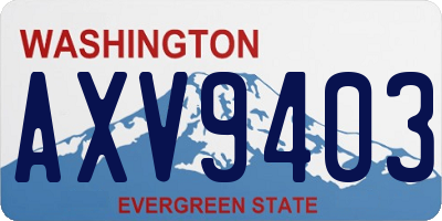 WA license plate AXV9403