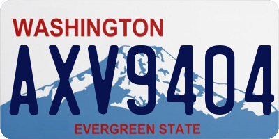 WA license plate AXV9404