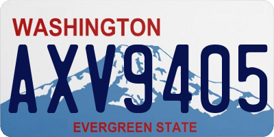 WA license plate AXV9405