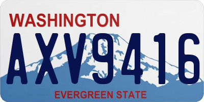 WA license plate AXV9416