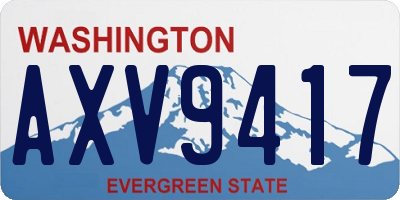 WA license plate AXV9417